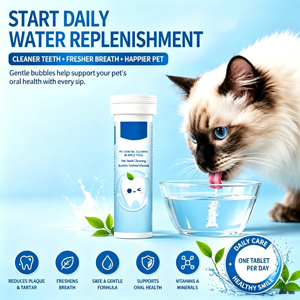 Water‑Addable Fizzing Tablets for Pet Daily Oral Care, for Dogs & Cats