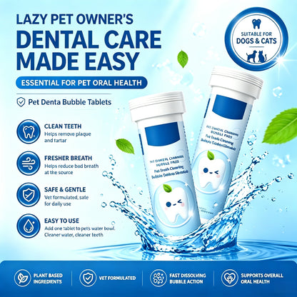 Water‑Addable Fizzing Tablets for Pet Daily Oral Care, for Dogs & Cats