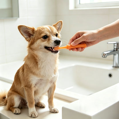 Pet Dental Cleaning Kit, Edible Safe Toothpaste & Soft Silicone Toothbrushes for Dogs and Cats