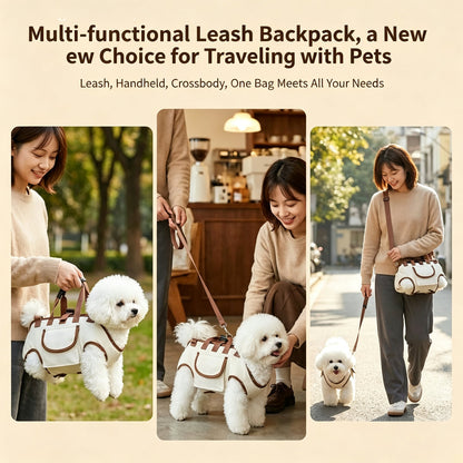 🐶Multi‑Way Pet Carrier Backpack for Small Dogs, Breathable Portable Travel Bag, Wearable as Backpack, Crossbody Sling or Hand‑held Tote