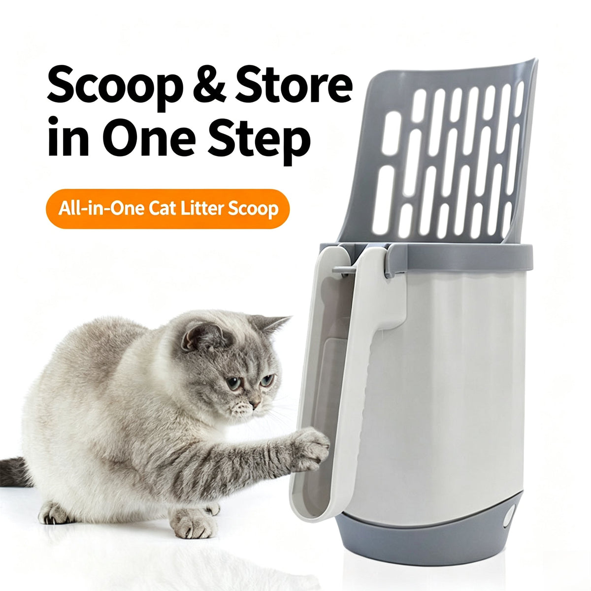 Portable Travel Cat Litter Scoop, Lightweight Durable Sifting Shovel for Home, Camping and Trips with Cats
