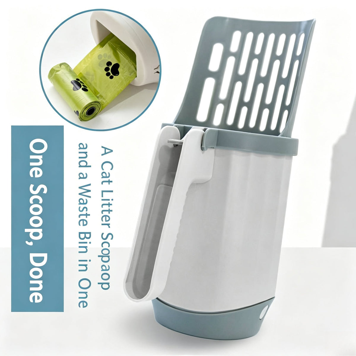 Portable Travel Cat Litter Scoop, Lightweight Durable Sifting Shovel for Home, Camping and Trips with Cats